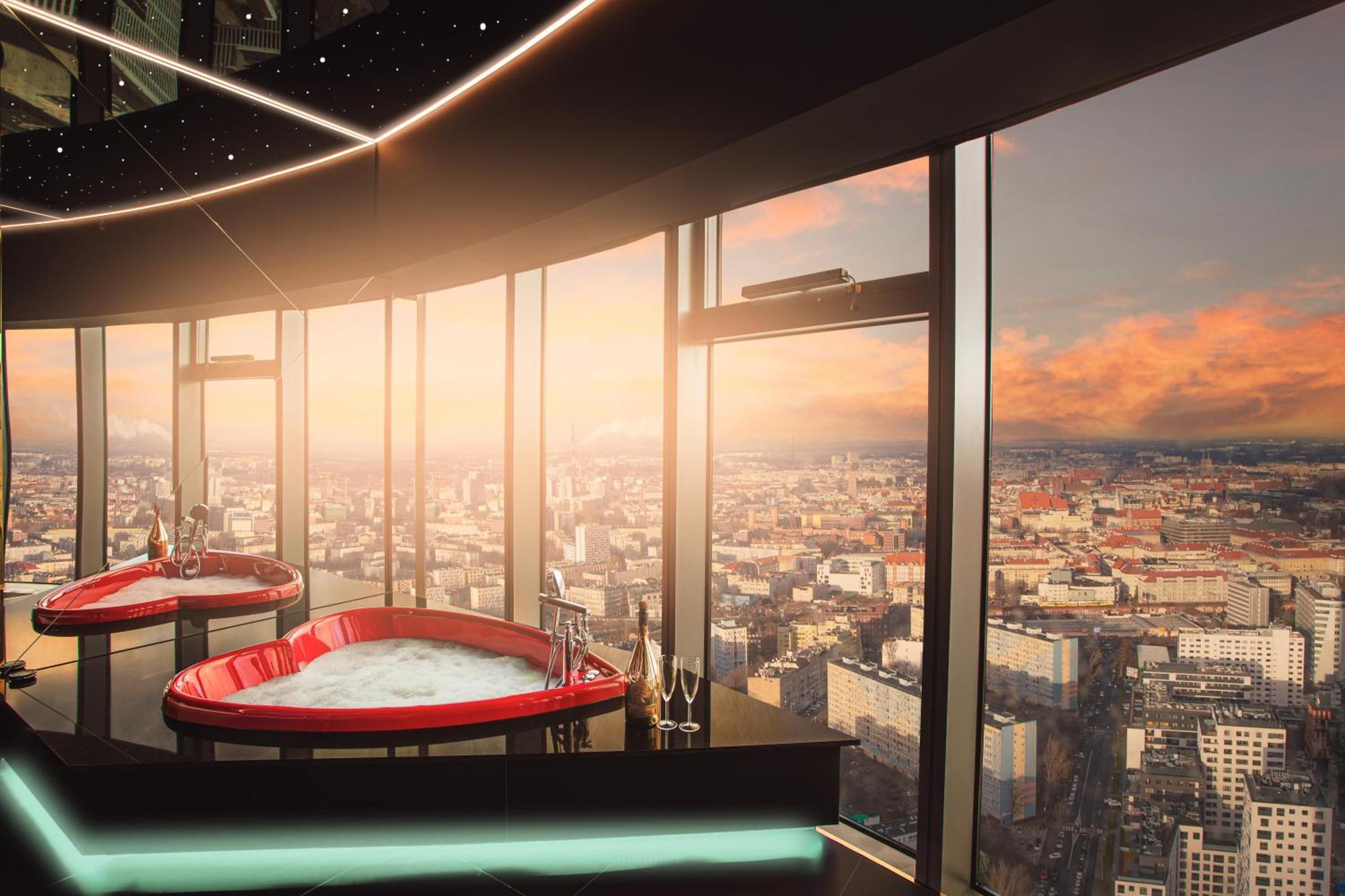 Apartamenty Sky Tower Z Jakuzzi Przy Oknie * Breslau